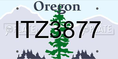 ITZ3877 Oregon License Plate