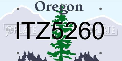 ITZ5260 Oregon License Plate