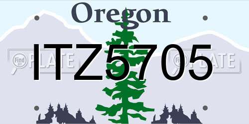 ITZ5705 Oregon License Plate