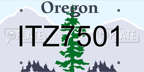 ITZ7501 Oregon License Plate