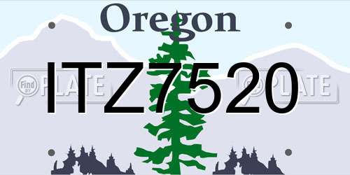 ITZ7520 Oregon License Plate