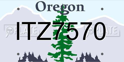 ITZ7570 Oregon License Plate