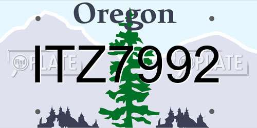 ITZ7992 Oregon License Plate