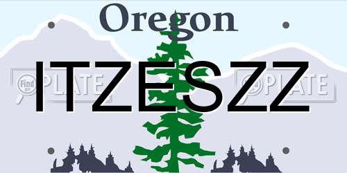 ITZESZZ Oregon License Plate