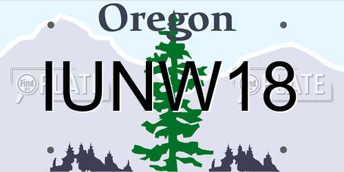 IUNW18 Oregon License Plate