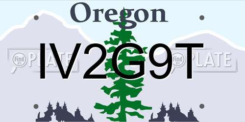 IV2G9T Oregon License Plate