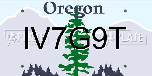 IV7G9T Oregon License Plate