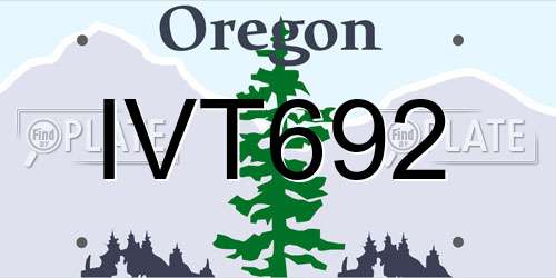 IVT692 Oregon License Plate