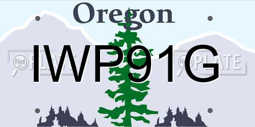 IWP91G Oregon License Plate