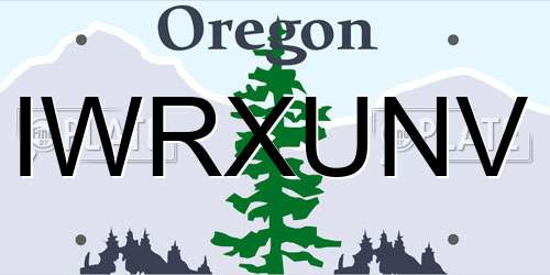 IWRXUNV Oregon License Plate