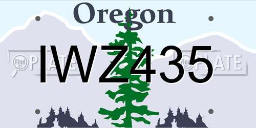 IWZ435 Oregon License Plate