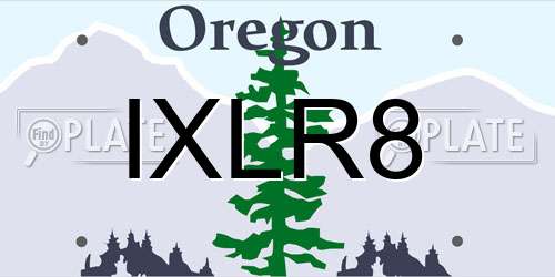 IXLR8 Oregon License Plate