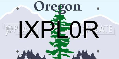 IXPL0R Oregon License Plate