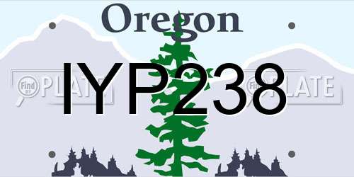IYP238 Oregon License Plate
