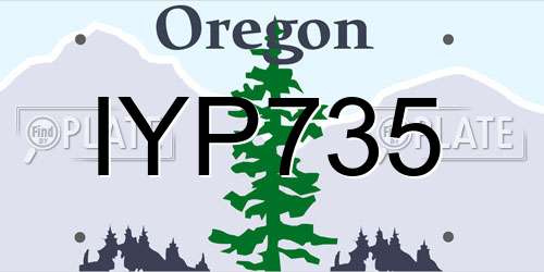 IYP735 Oregon License Plate
