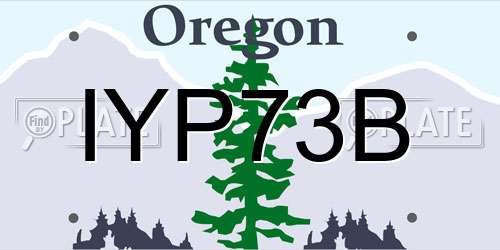 IYP73B Oregon License Plate