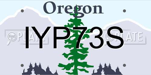 IYP73S Oregon License Plate