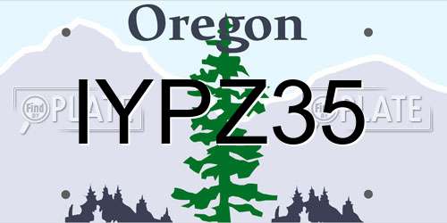 IYPZ35 Oregon License Plate