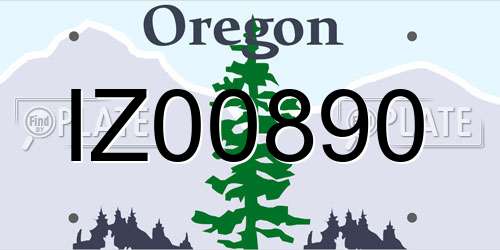IZ00890 Oregon License Plate