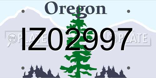 IZ02997 Oregon License Plate