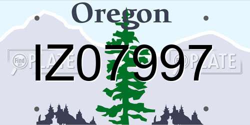 IZ07997 Oregon License Plate