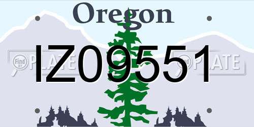 IZ09551 Oregon License Plate