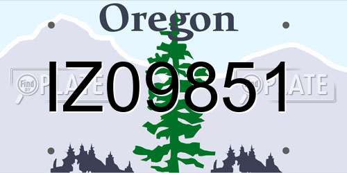 IZ09851 Oregon License Plate