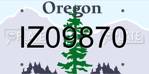 IZ09870 Oregon License Plate