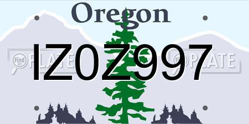 IZ0Z997 Oregon License Plate