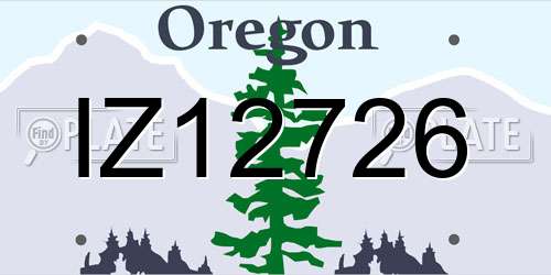 IZ12726 Oregon License Plate