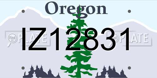IZ12831 Oregon License Plate