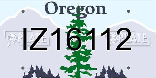 IZ16112 Oregon License Plate