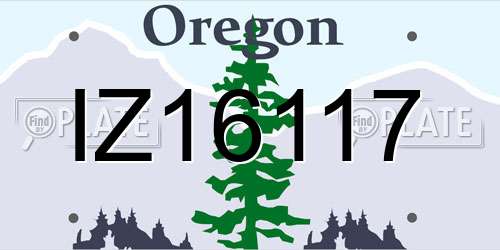 IZ16117 Oregon License Plate