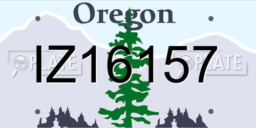 IZ16157 Oregon License Plate