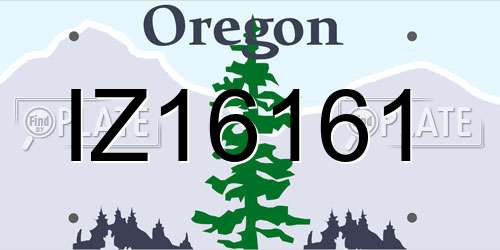 IZ16161 Oregon License Plate