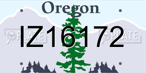 IZ16172 Oregon License Plate