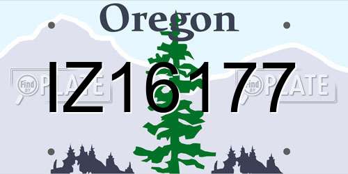IZ16177 Oregon License Plate