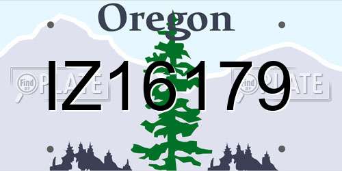 IZ16179 Oregon License Plate
