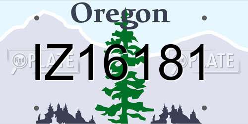 IZ16181 Oregon License Plate