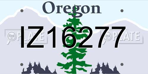 IZ16277 Oregon License Plate