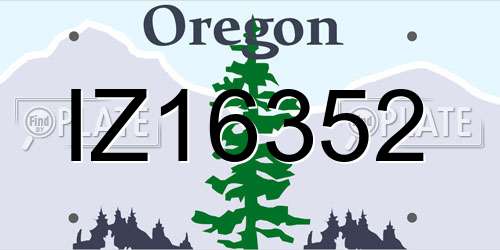 IZ16352 Oregon License Plate