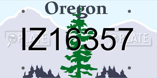 IZ16357 Oregon License Plate
