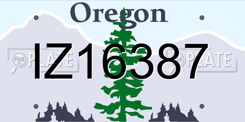 IZ16387 Oregon License Plate