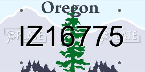 IZ16775 Oregon License Plate