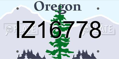 IZ16778 Oregon License Plate