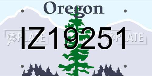 IZ19251 Oregon License Plate