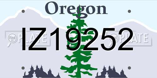 IZ19252 Oregon License Plate