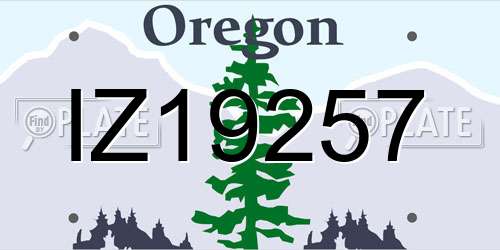 IZ19257 Oregon License Plate