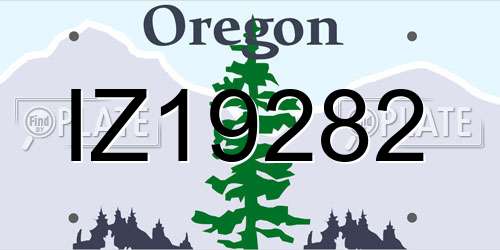 IZ19282 Oregon License Plate