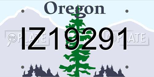 IZ19291 Oregon License Plate